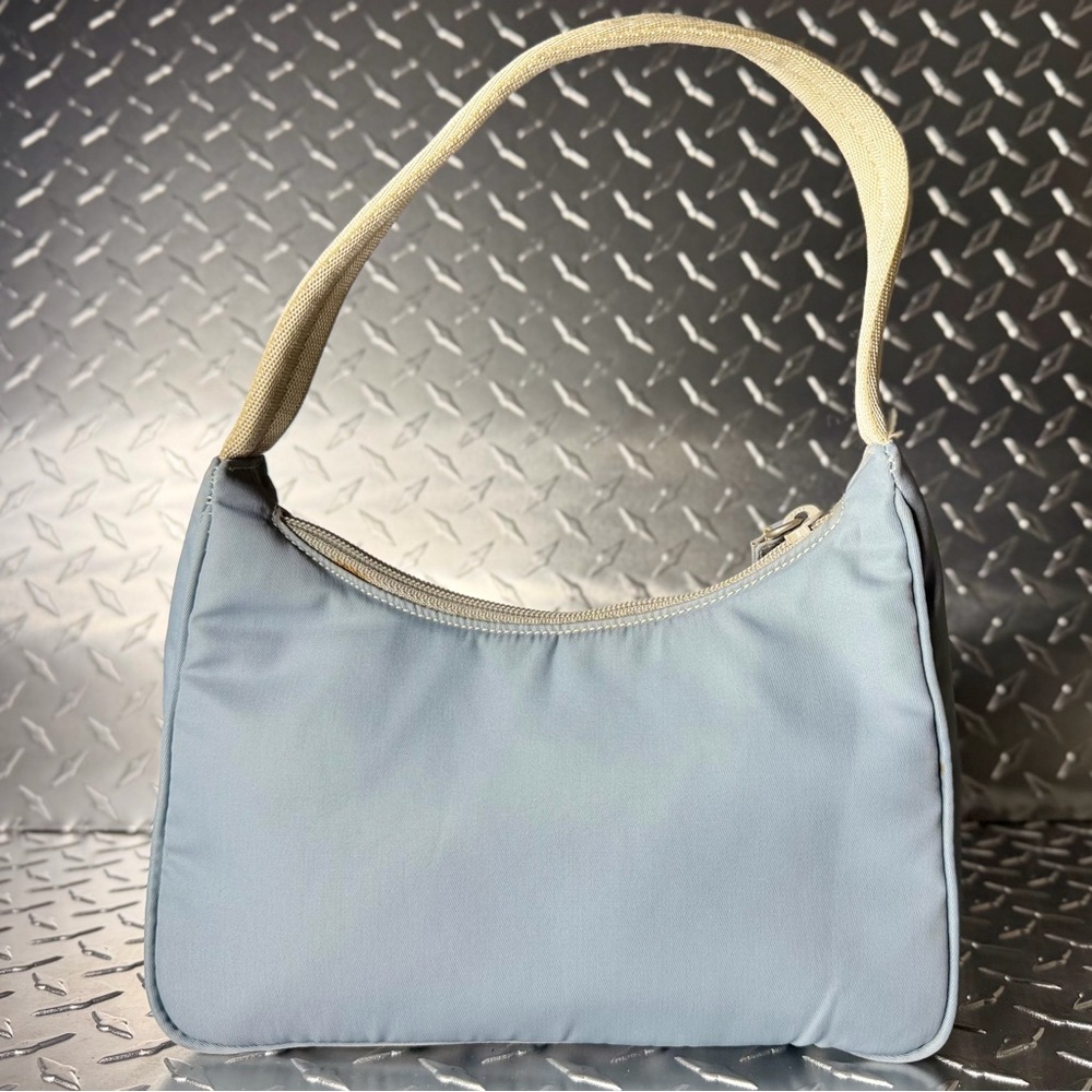 Prada Vintage Mini Nylon Tessuto Hobo in Blue - Picture 3 of 12